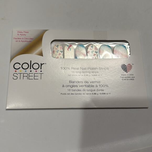 NWT Color Street "Never Forgotten" Blue Pink Awareness Ribbon Nail Strips - Picture 2 of 4